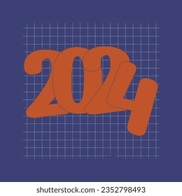 logotipo de diseño de vector feliz año 2024
