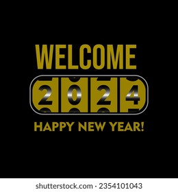 Happy new year 2024 vector