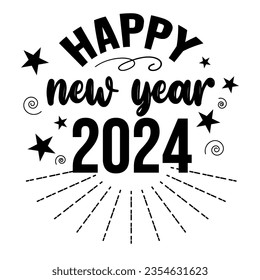 Happy new year 2024 vector