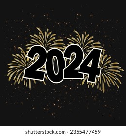 Happy new year 2024 vector