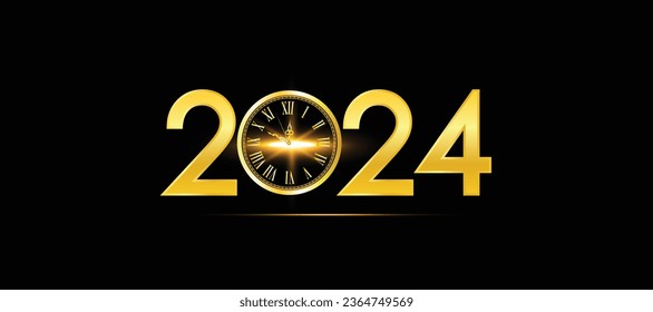 Happy New Year 2024 vector art eps 