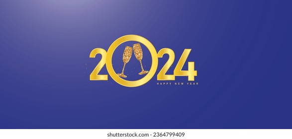 Happy new year 2024 vector illustration background 
