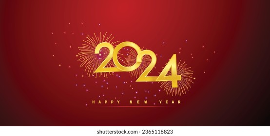 Happy New Year 2024 vector background illustration 