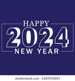 Happy new year 2024 vector design for poster, banner, calendar and more