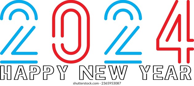 Feliz año nuevo 2024 diseño vectorial para afiches, banner, calendario y más