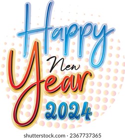 Happy New Year 2024 Vector Concept Art