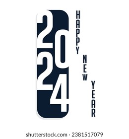feliz año nuevo 2024 ilustración vectorial. es adecuado para tarjetas, banners o afiches