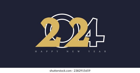 Happy New Year 2024 vector illustration 