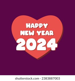 Happy New Year 2024. New year 2024 vector design with colorful decorations.