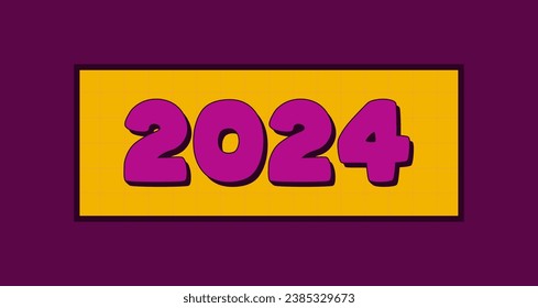 Happy New Year 2024. New year 2024 vector design with colorful decorations.