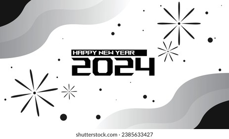 happy new year 2024, vector