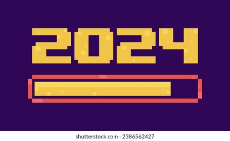 Happy New Year 2024. New year 2024 vector design with colorful decorations.