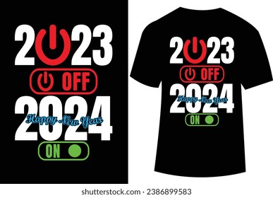 Happy new year 2024 vector illustration for t shirt design, Happy new year t shirt design, Happy new year 2024