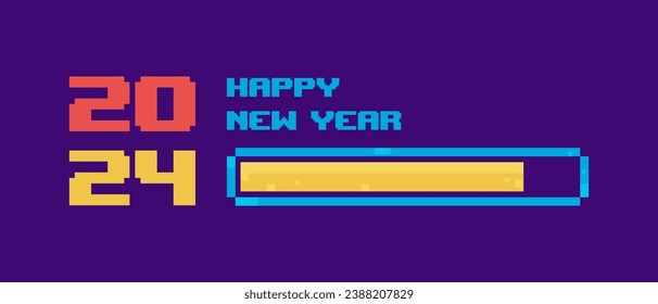 Happy New Year 2024. New year 2024 vector design with colorful decorations.