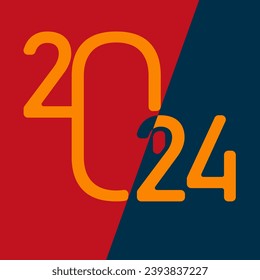 feliz año nuevo 2024 vector. colorido diseño vectorial para afiches, banner, saludo y celebración del año 2024.