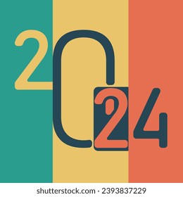 happy new year 2024 vector. colorful vector design for poster, banner, greeting and new year 2024 celebration.