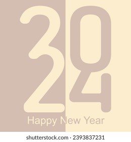 happy new year 2024 vector. With soft color. vector design for poster, banner, greeting and new year 2024 celebration.