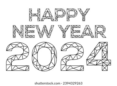 Happy new year 2024. Vector image