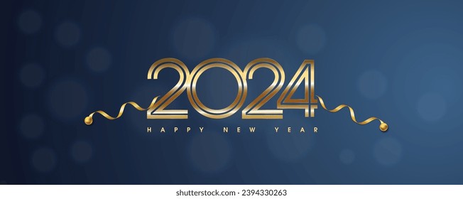 Happy New Year 2024 vector illustration background 