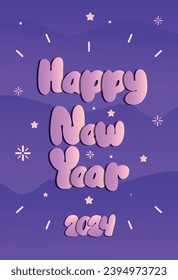 Feliz año nuevo 2024. ilustración vectorial.