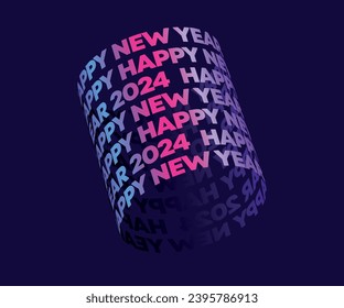 Happy New Year 2024 vector.