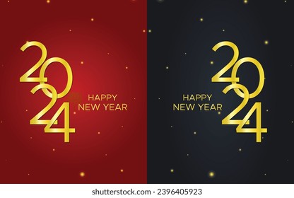 Frohes neues Jahr 2024. Neujahrs-Vektordesign. EPS10