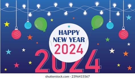 feliz año nuevo vector 2024
