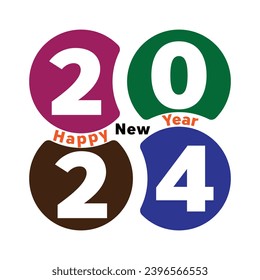 Alles Gute zum Neujahr 2024 in der Vektordatei.