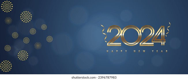 Happy New Year 2024  vector art illustration 