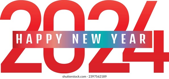 Feliz año nuevo diseño vectorial 2024 01