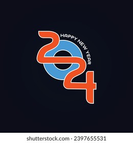 Feliz diseño de plantillas vectoriales de Año Nuevo 2024.