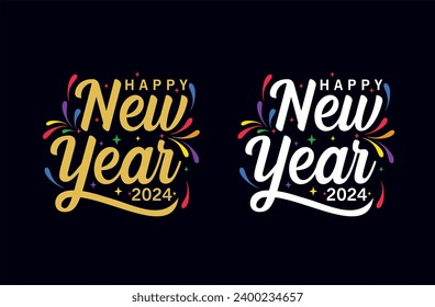 Happy New Year 2024, Vector Design                                         