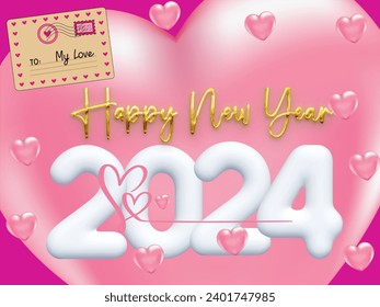 Feliz Año Nuevo 2024 Vector