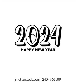 Alles Gute zum Neujahr 2024 - Vektorgrafik