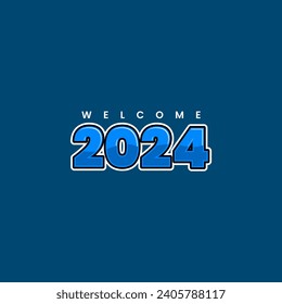 Happy New Year 2024 vector simple