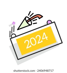 Happy new year 2024, vector for new year celebration
