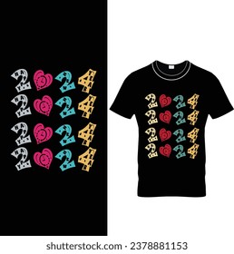 Happy New Year 2024 Vintage retroT Shirt Design.