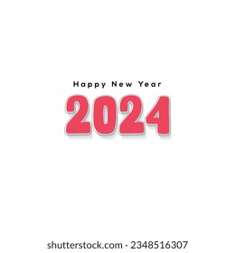 Happy New Year 2024 : New year wish vector: Editable 2024 new year typographic vector: colorful vector, abstract elements happy new year 2024 celebrations