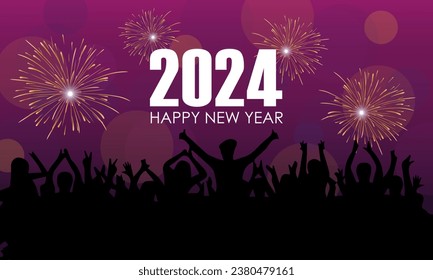 Happy New Year 2024. New year's eve. Happy new year vector suitable for banner, greetings card. New Year party vector.