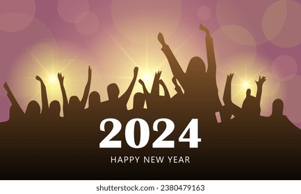 Happy New Year 2024. New year's eve. Happy new year vector suitable for banner, greetings card. New Year party vector.