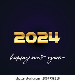 happy new year 2024vector template. Design for banner greeting cards or print