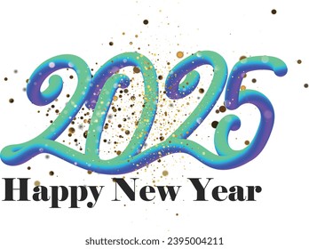 Happy New Year 2025, 3d render, 3d happy new year,happy new year background