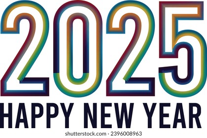 Happy New Year 2025, 2025, 3d happy new year