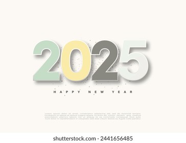 Happy new year 2025. With 3D image design. Premium design for a new year celebration. Poster, banner and cover design.