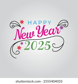 happy new year 2025 3d text effect 