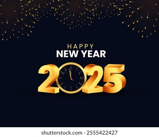 Happy New Year 2025 3D Poster