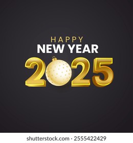 Happy New Year 2025 3D Poster