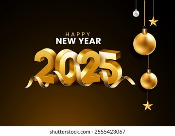 Happy New Year 2025 3D Poster