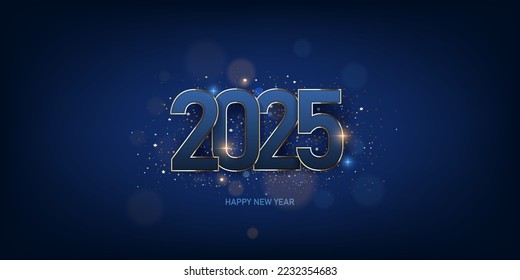 Happy new year 2025 background. Holiday greeting card design. Vector illustration.