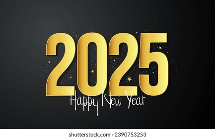 Feliz Año Nuevo 2025. Diseño de fondo. Diseño vectorial premium para afiches, banner, calendario y tarjeta de saludo.